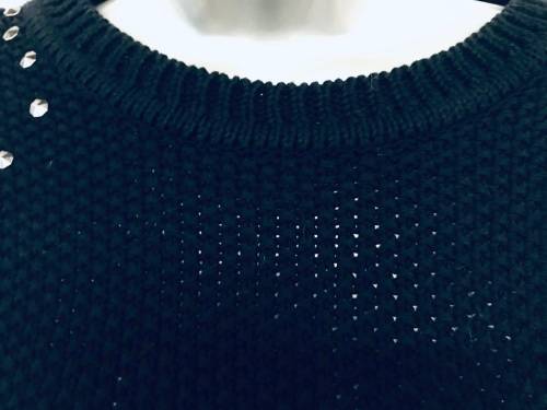 10 / 34 designer is TOPSHOP black knit wear embellished /shoulder detail.