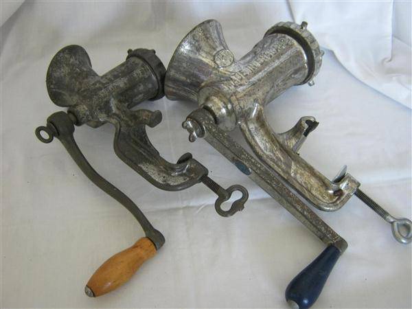 HAND MINCERS X 2... ' SPONG ' No 10..' HUSQVARNA ' No 5..RELIANCE...