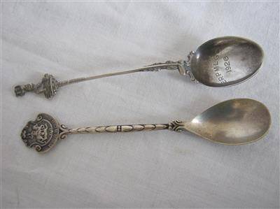TWO SILVER TEASPOONS..ONE IS HALLMARKED THE OTHER IS EUROPEAN SILVER