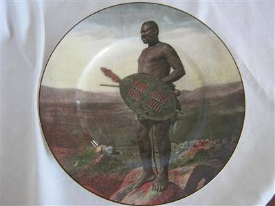 ROYAL DOULTON DISPLAY PLATE..No; D 6364 IN THE SOUTH AFRICAN SERIES.. ' ZULU WARRIOR '