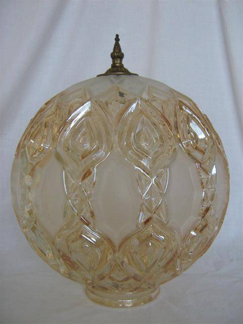 LARGE ORNAMENTAL BALL SHAPED LIGHT SHADE.. 35cm HIGH X 88cm AROUND IT'S GIRTH..WEIGHT 3kgs