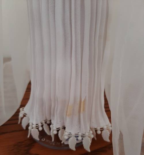 Reduced - Pleated White Fine Net and Full Wedding Dress Barbie Bride