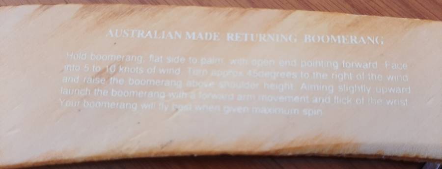 Australian Made Returning Boomerang