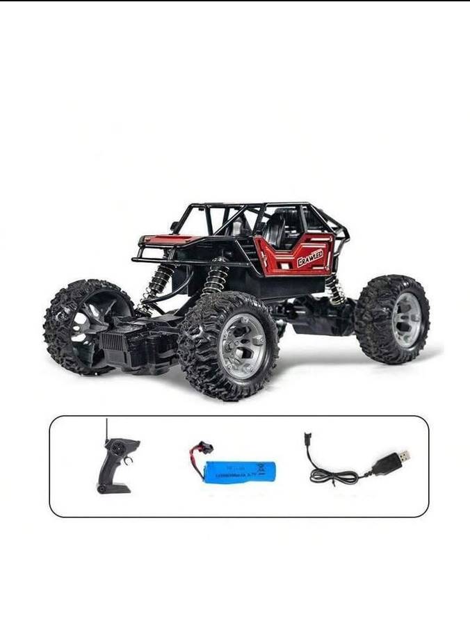 Brand New! Alloy Body Remote Control Car, Off-road Climbing, Rechargeable, With Lights, Rubber Tires
