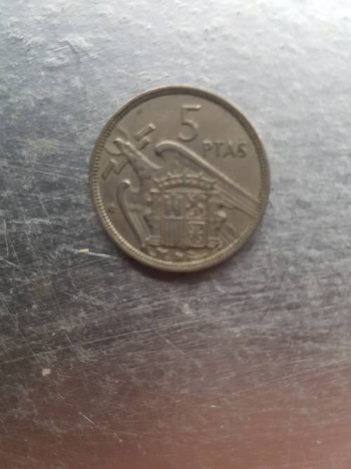 Spain  5 PTAS  1957