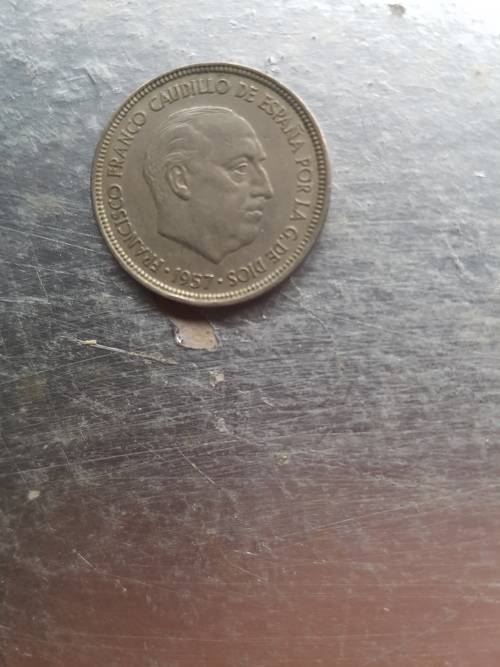 Spain  5 PTAS  1957