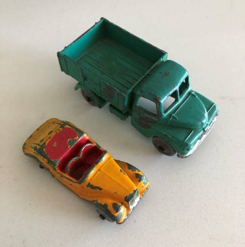 DUBLO DINKY TOYS: # 064 AUSTIN LORRY, #062 SINGER ROADSTER