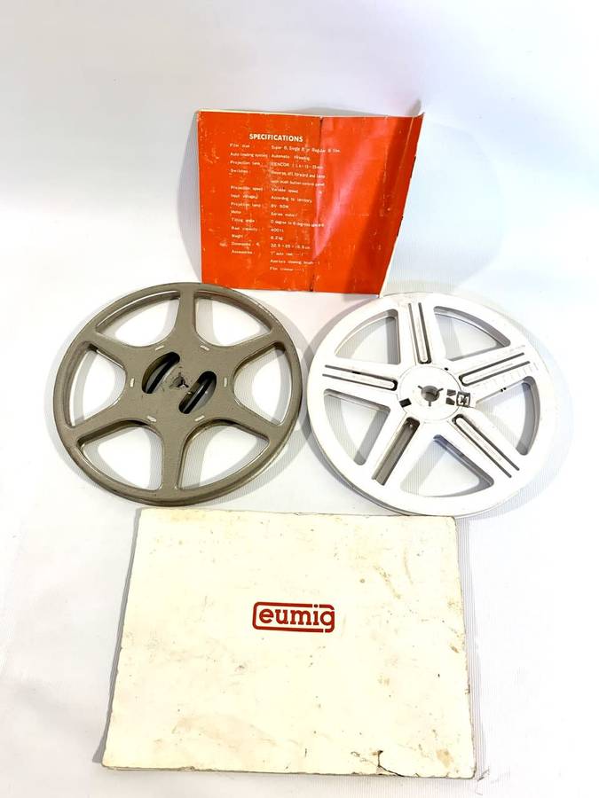 2 x Old Time 8mm Film Projector Reels with Booklets