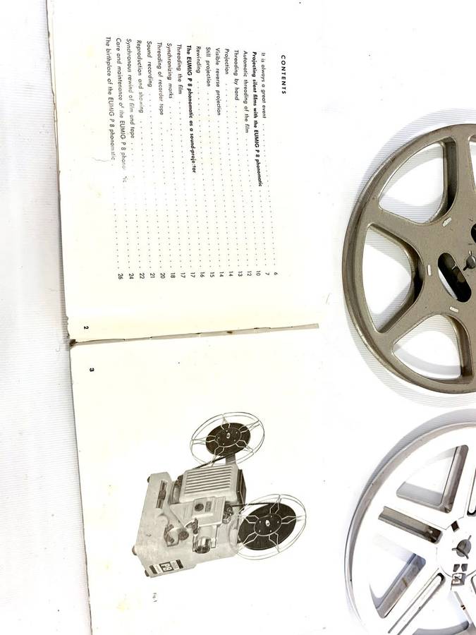 2 x Old Time 8mm Film Projector Reels with Booklets