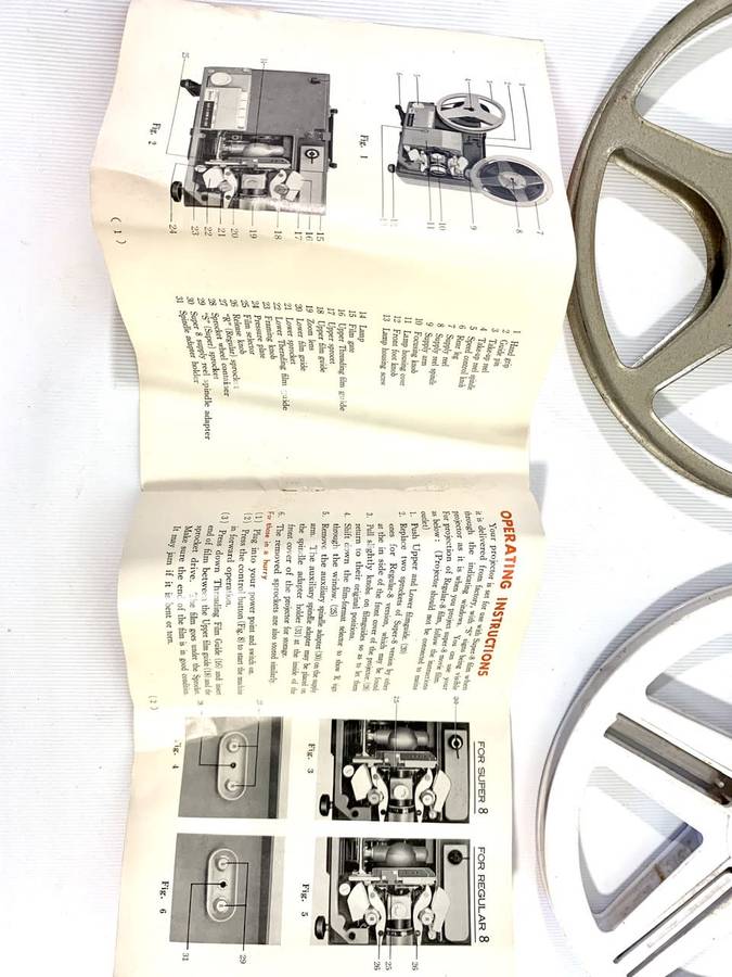 2 x Old Time 8mm Film Projector Reels with Booklets