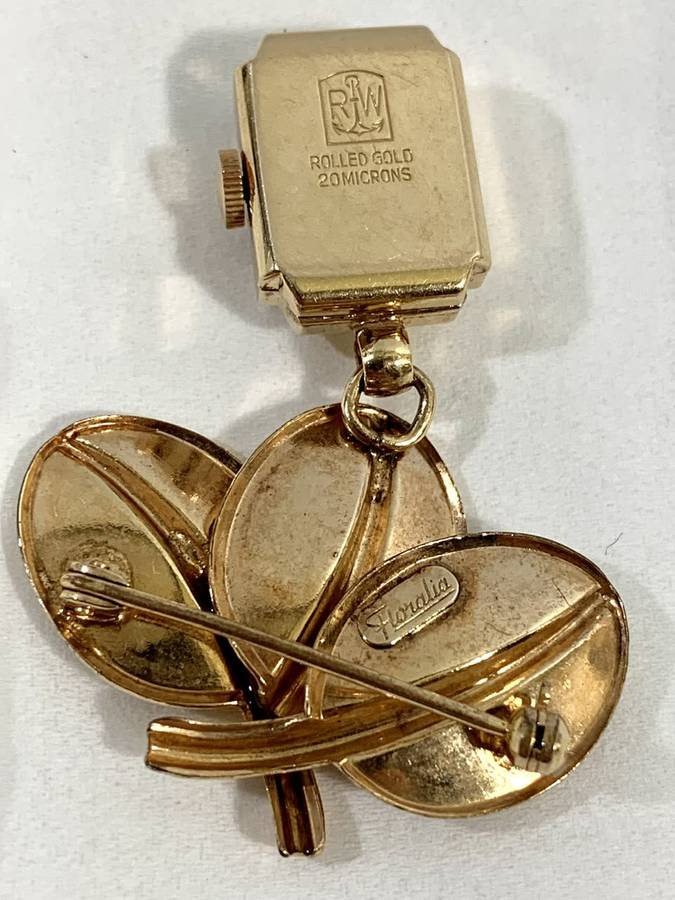 Beautiful Rolled Gold 17 Jewels Mechanical  Brooch Watch