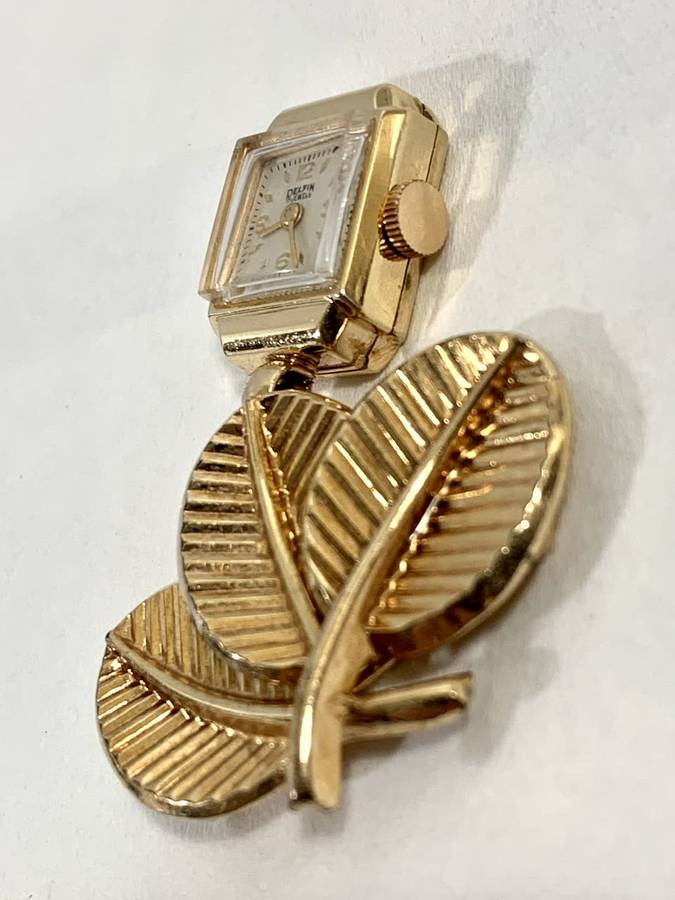 Beautiful Rolled Gold 17 Jewels Mechanical  Brooch Watch