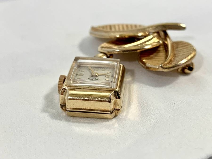 Beautiful Rolled Gold 17 Jewels Mechanical  Brooch Watch