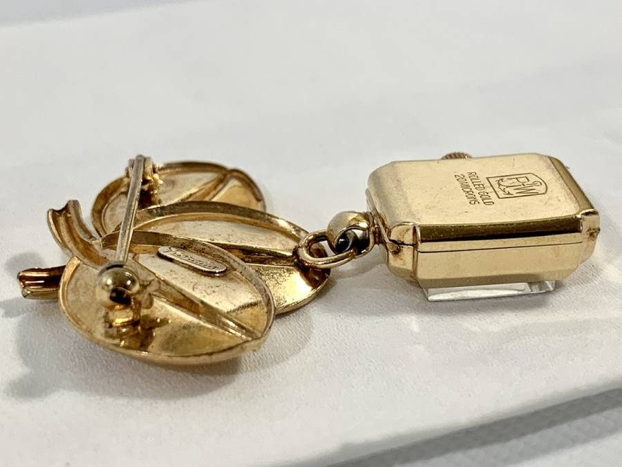 Beautiful Rolled Gold 17 Jewels Mechanical  Brooch Watch