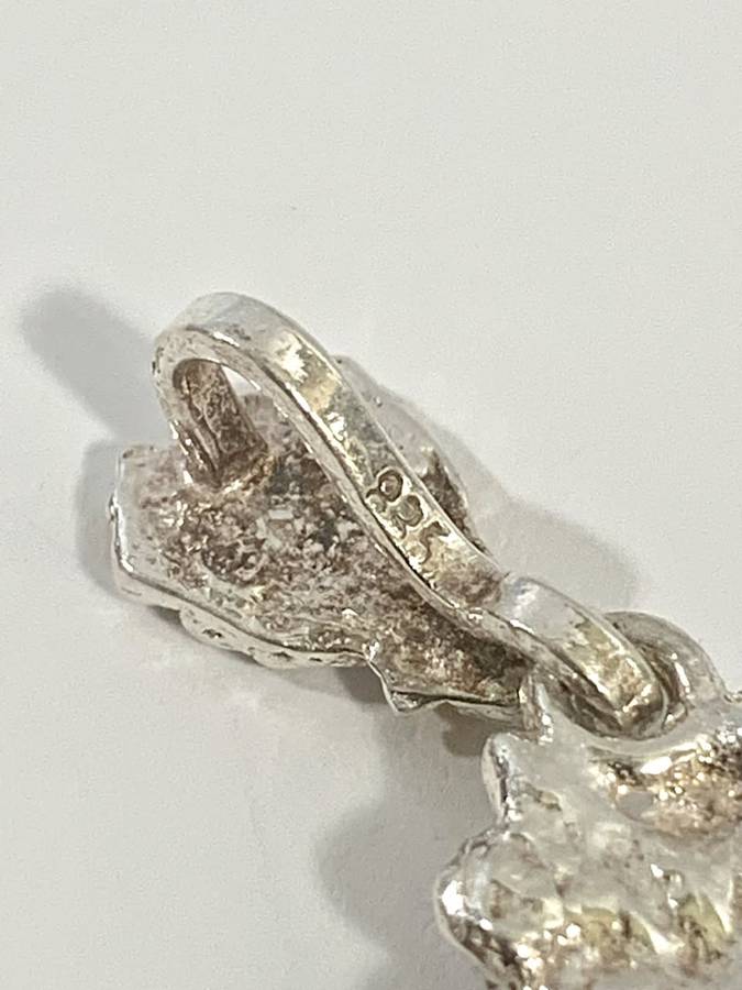 Exquisite Genuine Silver and Gold Necklace Pendant