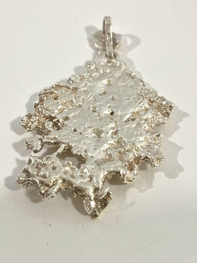 Exquisite Genuine Silver and Gold Necklace Pendant