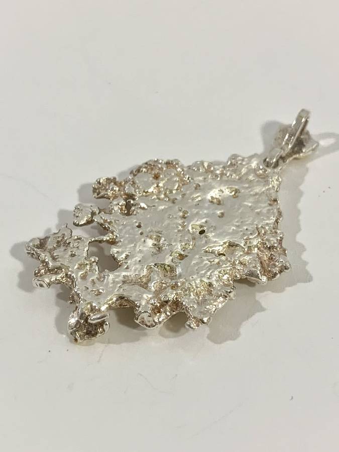 Exquisite Genuine Silver and Gold Necklace Pendant