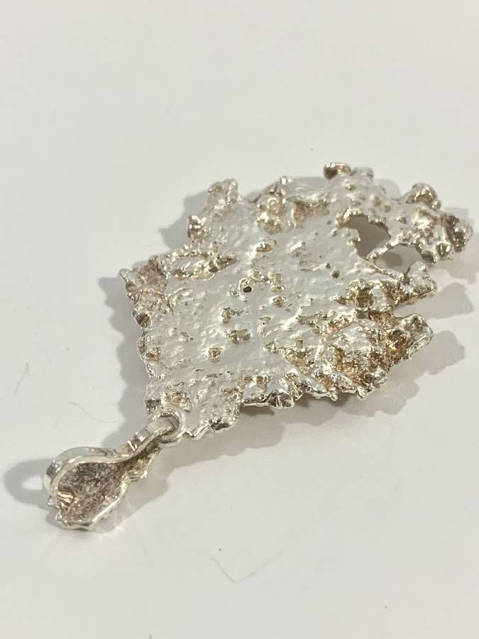 Exquisite Genuine Silver and Gold Necklace Pendant