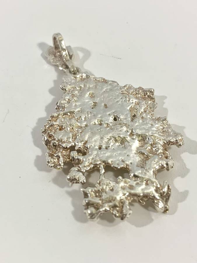 Exquisite Genuine Silver and Gold Necklace Pendant