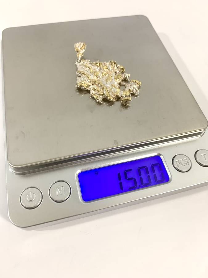 Exquisite Genuine Silver and Gold Necklace Pendant