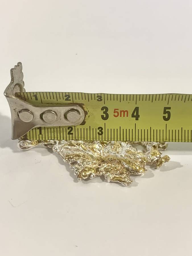 Exquisite Genuine Silver and Gold Necklace Pendant