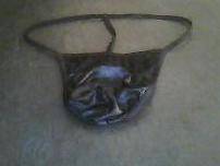 Sexy Mens Black Mess/Faux Leather G-String