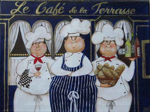 ***Acrylics on canvas - Le Cafe de la Terrace  - 60 x 45 cm - Sonja Peacock***