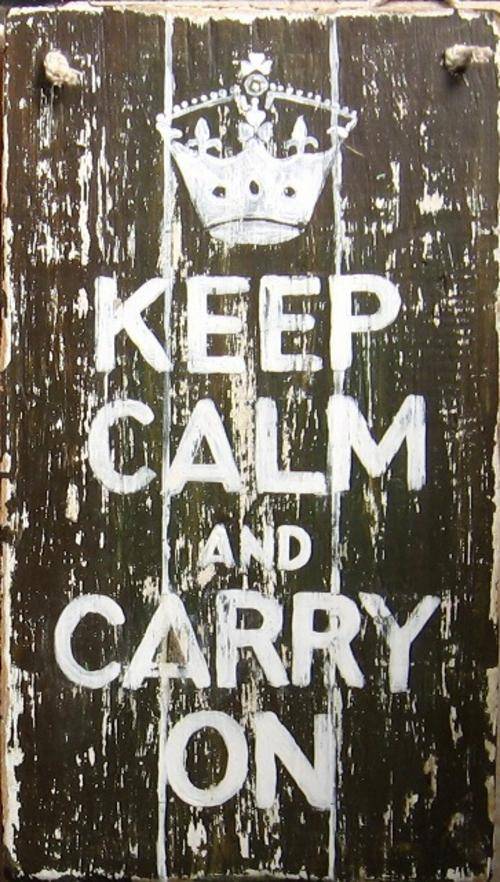 Handpainted Wooden Sign Art Wall Hanging - Keep calm and carry on