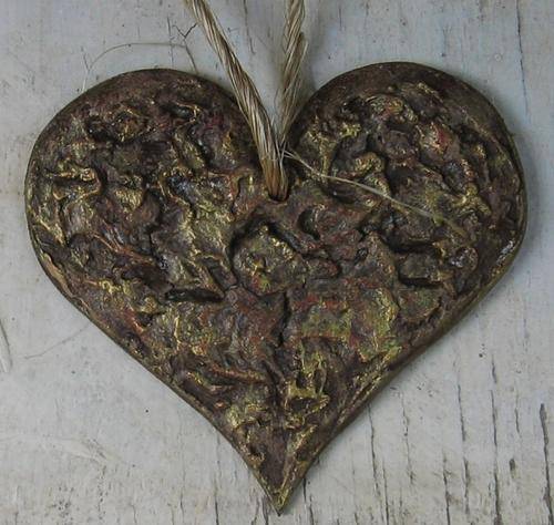 Handpainted and Textured Shabby Chic Heart