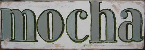 Handpainted Wooden Sign Art Wall Plaque - Mocha