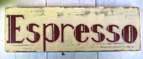 Handpainted Wooden Sign Art Wall Plaque - Espresso
