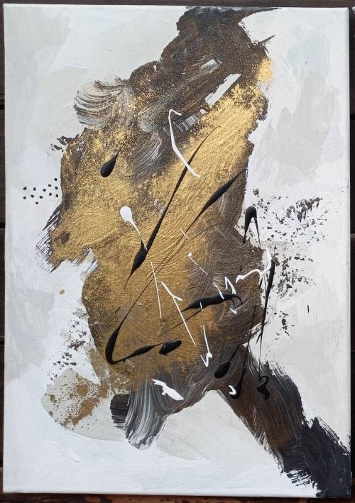 Winter Gold - Set of 2 Abstract Art