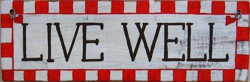 Handpainted Wooden Sign Art Wall Hanging - Live Well