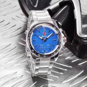 Authentic, Brand New Luxury MAKO SHARK Men's Sport Japan Quartz Analog Digital WATCH