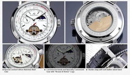 Authentic Brand New KS Men's Wrist Watch Luxury Moon Phase Automatic Mechanical White Dial