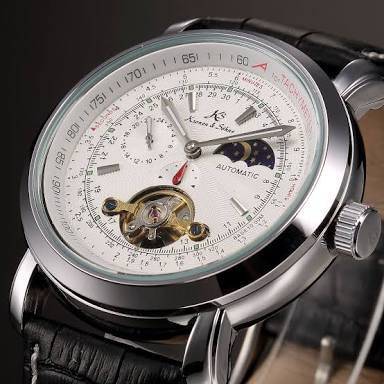 Authentic Brand New KS Men's Wrist Watch Luxury Moon Phase Automatic Mechanical White Dial