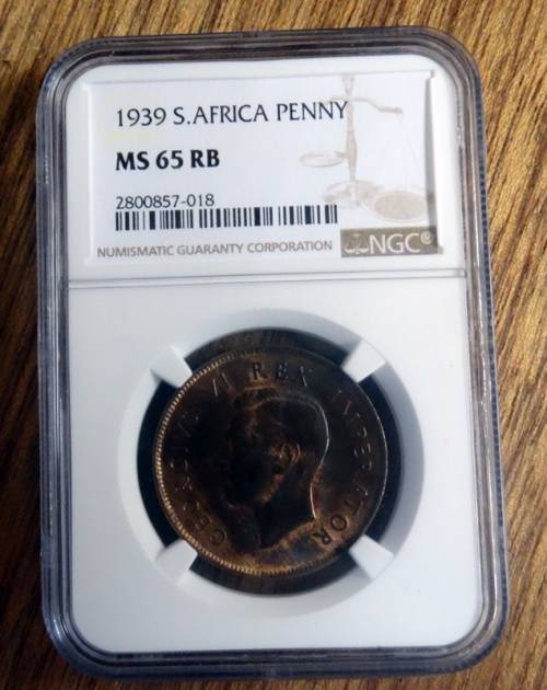 Finest Known 1939 South African MS65RB NGC Penny