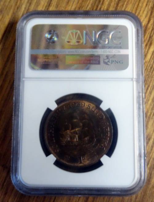 Finest Known 1939 South African MS65RB NGC Penny
