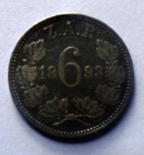 1893 Zuid Afrikaanse Republiek Sixpence