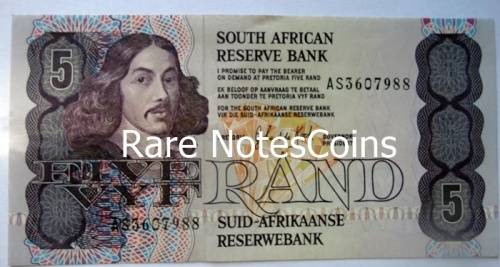 GPC De Kock 3rd Issue Eng/Afr Five Rand Banknote