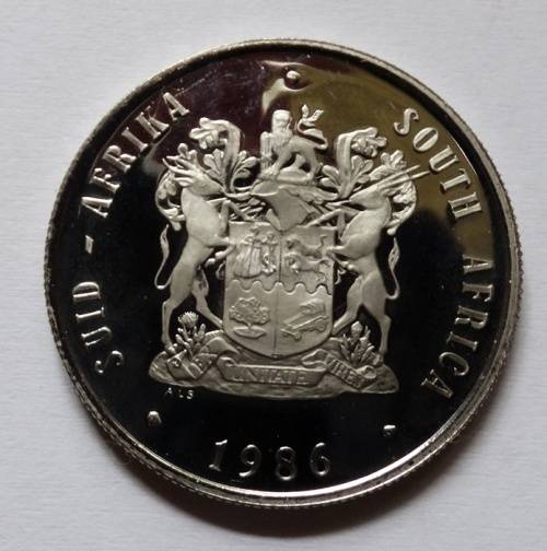Proof 1986 South African Nickle R1
