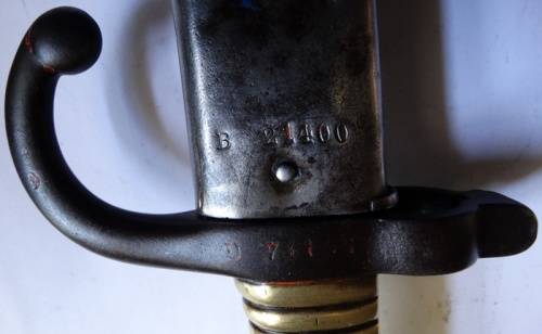 1874 Yataghan French Bayonet with Original Sheath Chassepot Rifle