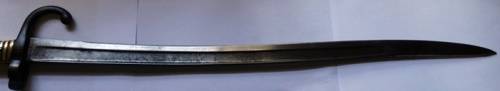 1874 Yataghan French Bayonet with Original Sheath Chassepot Rifle