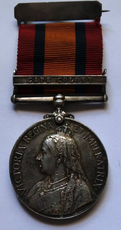 ## QSA Medal to LT WJ Campson  ## 2nd battalion British South Africa Police. Take note
