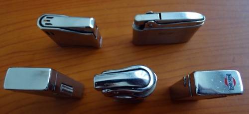5 Different Lighters. Ronson Kadett Sarome etc