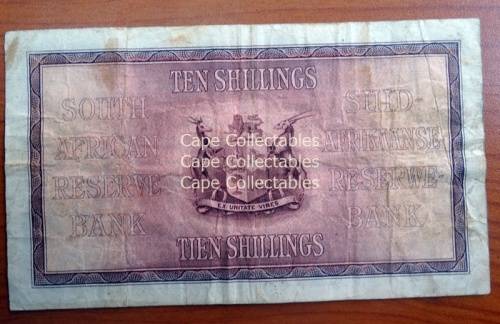 J Postmus 1st Issue E/A Ten shilling Banknote