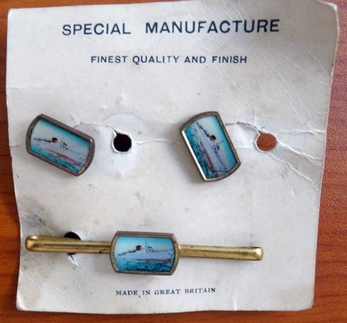 Cufflink and tie pin of Union Castle