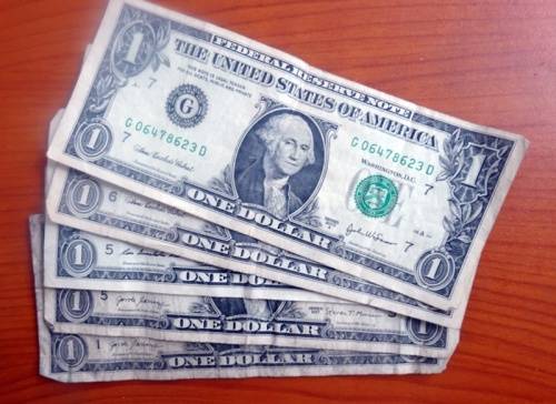 5 USA American One Dollar Banknotes