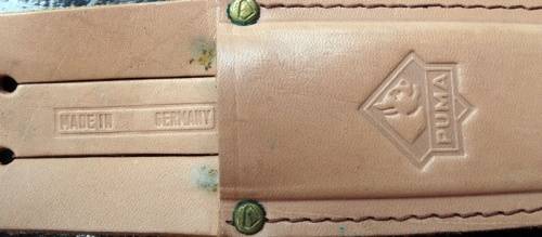 Brand New 1950's Puma Texas Bill  KLC15401 Knife Main Blade 12cm With Puma Leather Sheath