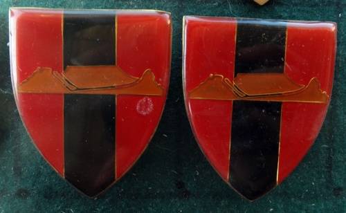 Pair of SADF Western Province Command Provost Unit Flash.  Pins Intact (37)